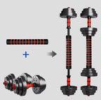 Adjustable Dumbbell To Barbell Set