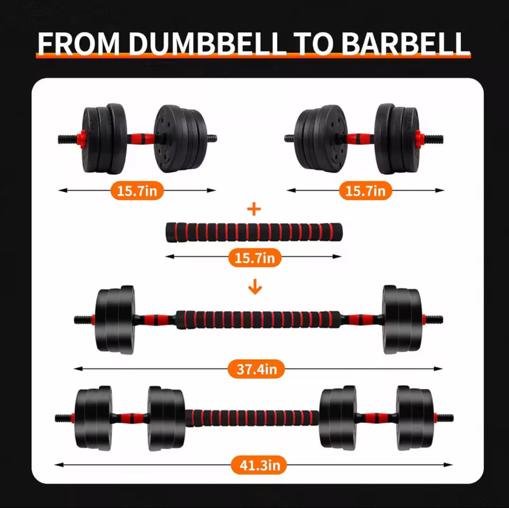 Adjustable Dumbbell To Barbell Set
