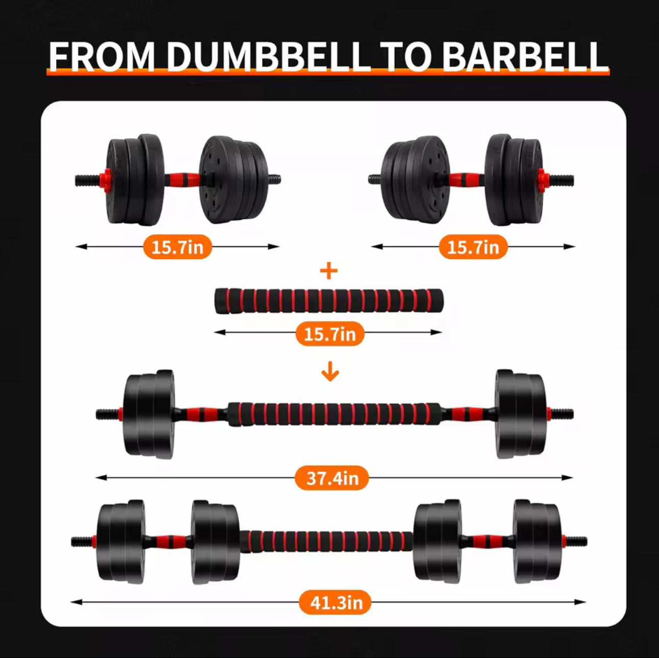Adjustable Dumbbell To Barbell Set